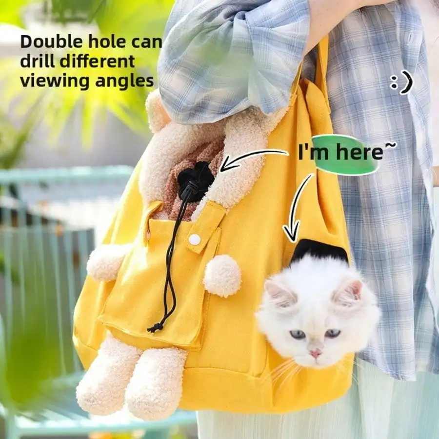 Outdoor Adventure And Travel - Portable Cat Carrier Bag Breathable Canvas