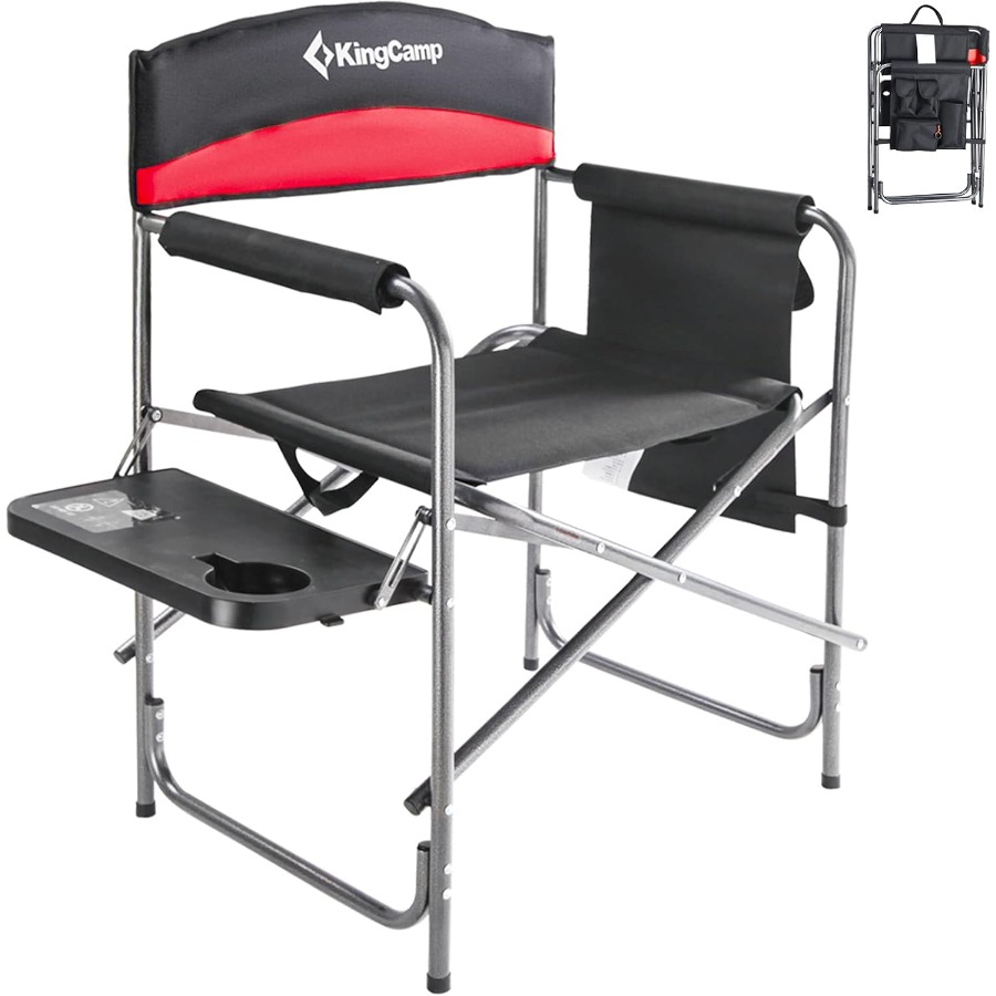 Outdoor Adventure Table With Storage - Heavy Duty Camping Director Chair with