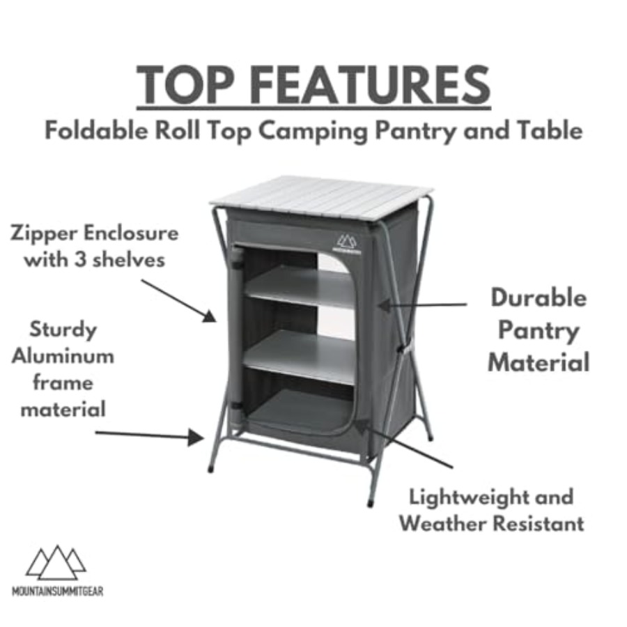 Foldable Roll Top Camping Pant – обзор и цена Outdoor Adventure Table With Storage