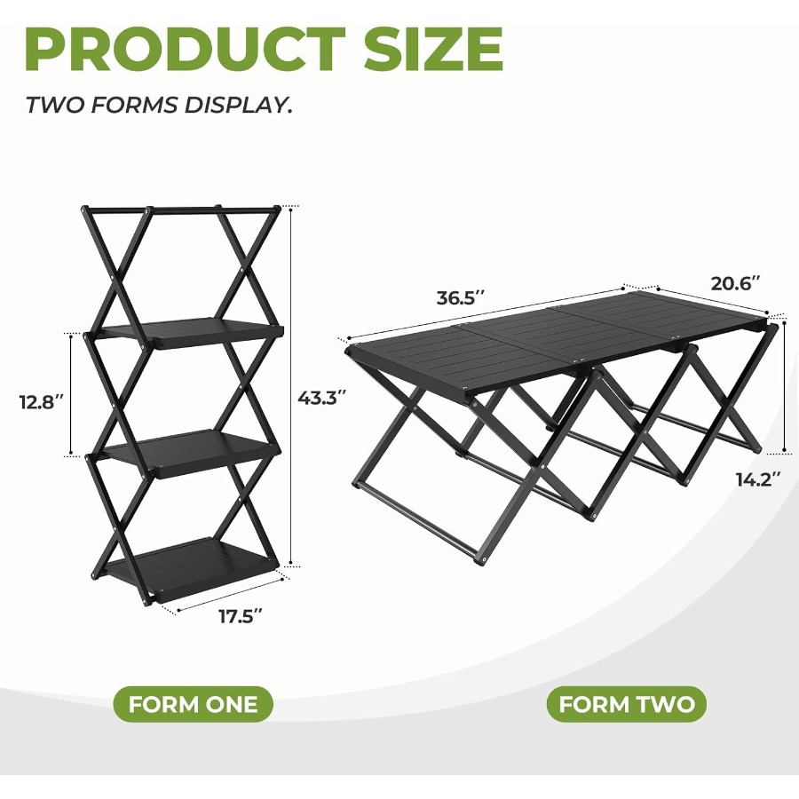 2in1 Aluminum Folding Camping  – обзор и цена Outdoor Adventure Table With Storage