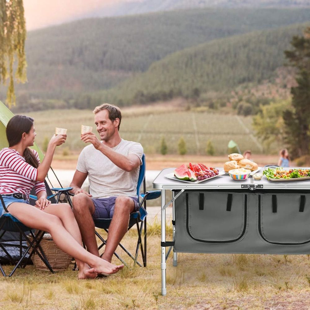 Portable Folding Camping Table – обзор и цена Outdoor Adventure Table With Storage