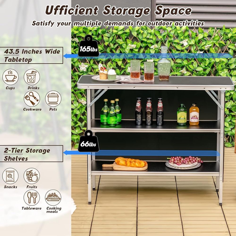 Folding Portable Bar Table wit – обзор и цена Outdoor Adventure Table With Storage